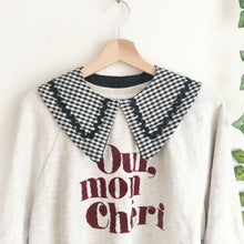 Load image into Gallery viewer, Gingham Cotton Pointy Collar- Black