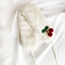 Load image into Gallery viewer, Cherry Drop Ear Warmer, Neck Warmer with Sherpa Lining