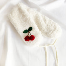 Load image into Gallery viewer, Cherry Drop Ear Warmer, Neck Warmer with Sherpa Lining