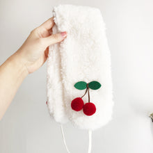 Load image into Gallery viewer, Cherry Drop Ear Warmer, Neck Warmer with Sherpa Lining