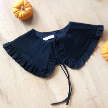 Load image into Gallery viewer, Black Corduroy Cotton Detachable Collar