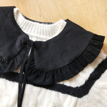 Load image into Gallery viewer, Black Corduroy Cotton Detachable Collar