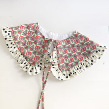 Load image into Gallery viewer, Spring Floral Print+Dot Frill Cotton Detachable Collar