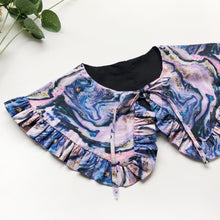 Load image into Gallery viewer, Purple Marble Print Cotton Removable Frill collar, Detachable Collar