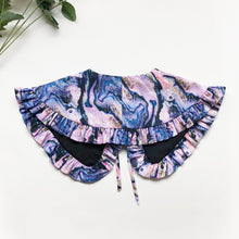 Load image into Gallery viewer, Purple Marble Print Cotton Removable Frill collar, Detachable Collar