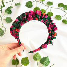 Load image into Gallery viewer, Dark Floral Print Rouched headband