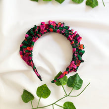 Load image into Gallery viewer, Dark Floral Print Rouched headband