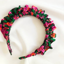 Load image into Gallery viewer, Dark Floral Print Rouched headband