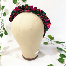 Load image into Gallery viewer, Dark Floral Print Rouched headband