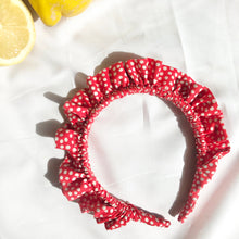 Load image into Gallery viewer, Red Polkadot Rouched headband