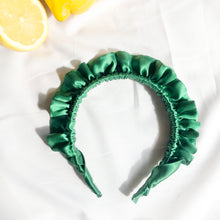 Load image into Gallery viewer, Green Silk Rouched headband