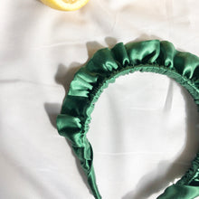 Load image into Gallery viewer, Green Silk Rouched headband