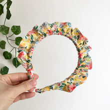 Load image into Gallery viewer, Yellow Floral Rouched headband