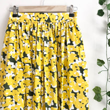 Load image into Gallery viewer, Yellow Floral Print Midi Skirt