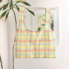 Load image into Gallery viewer, Pastel Check Reusable Shopping Bag