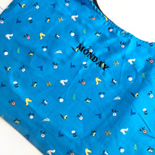 Load image into Gallery viewer, Blue Ditsy Print Reusable Shopping Bag