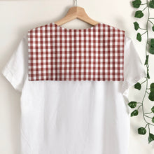 Load image into Gallery viewer, Rust Gingham Cotton Removable Collar, Sailor Collar