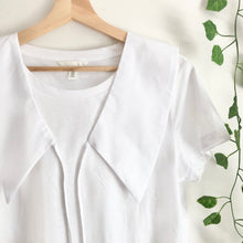 Load image into Gallery viewer, White Cotton Poplin Removable Collar, Sailor Collar