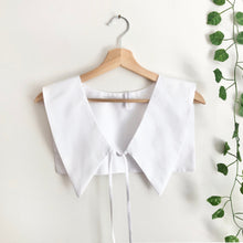 Load image into Gallery viewer, White Cotton Poplin Removable Collar, Sailor Collar