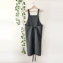 Load image into Gallery viewer, Personalised Charcoal Grey 100% Linen Pinafore Apron
