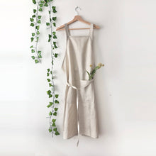 Load image into Gallery viewer, Personalised Natural 100% Linen Pinafore Apron
