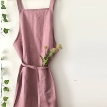 Load image into Gallery viewer, Personalised Lavender 100% Linen Pinafore Apron