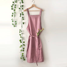 Load image into Gallery viewer, Personalised Lavender 100% Linen Pinafore Apron
