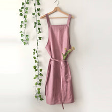 Load image into Gallery viewer, Personalised Lavender 100% Linen Pinafore Apron
