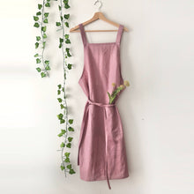 Load image into Gallery viewer, Personalised Lavender 100% Linen Pinafore Apron
