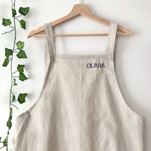 Load image into Gallery viewer, Personalised Natural 100% Linen Pinafore Apron