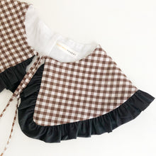 Load image into Gallery viewer, Brown Gingham Cotton Detachable Collar