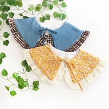 Load image into Gallery viewer, Denim Chambray/Gingham Cotton Detachable Collar