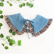 Load image into Gallery viewer, Denim Chambray/Gingham Cotton Detachable Collar