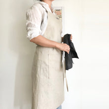 Load image into Gallery viewer, Personalised Natural 100% Linen Pinafore Apron