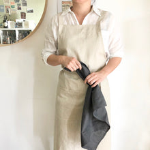 Load image into Gallery viewer, Personalised Natural 100% Linen Pinafore Apron