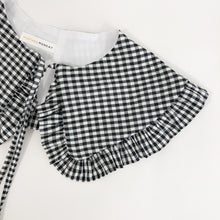 Load image into Gallery viewer, Black Cotton Gingham Detachable Collar