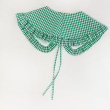 Load image into Gallery viewer, Green Cotton Gingham Detachable Collar