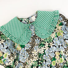 Load image into Gallery viewer, Green Cotton Gingham Detachable Collar