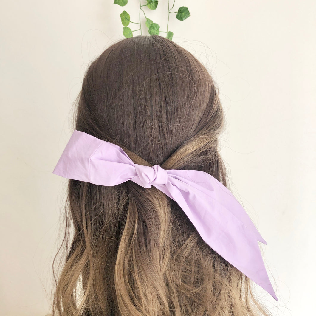 Lavender Ribbon Bow Barrette, Large Bow Hair Clip