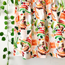 Load image into Gallery viewer, Watercolour Print Cotton Midi Skirt