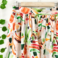 Load image into Gallery viewer, Watercolour Print Cotton Midi Skirt