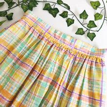 Load image into Gallery viewer, Pastel Check Cotton Midi Skirt