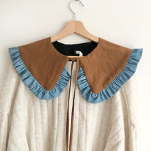 Load image into Gallery viewer, Brown/Denim Cotton Removable Collar, Detachable Frill collar