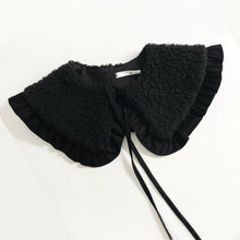Load image into Gallery viewer, Oversized Sherpa Collar, Frill collar, Detachable Frill collar- Black