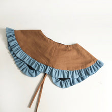 Load image into Gallery viewer, Brown/Denim Cotton Removable Collar, Detachable Frill collar