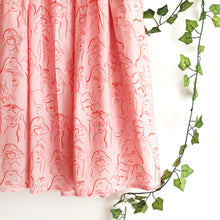 Load image into Gallery viewer, Pink Abstract Print Cotton Midi Skirt