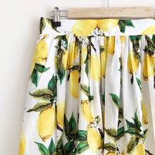 Load image into Gallery viewer, Lemon Print Cotton Midi Skirt
