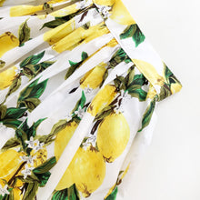 Load image into Gallery viewer, Lemon Print Cotton Midi Skirt