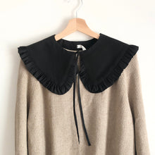 Load image into Gallery viewer, Black Cotton Removable Frill collar - Black