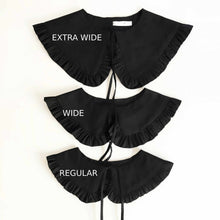 Load image into Gallery viewer, Black Cotton Removable Frill collar - Black
